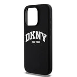 DKNY Liquid Silicone White Printed Logo MagSafe Case til iPhone 13 Pro / 13 - sort