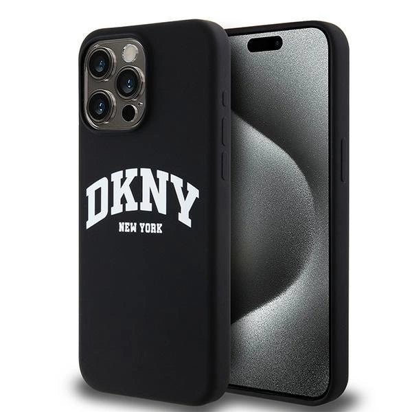 DKNY Liquid Silicone White Printed Logo MagSafe iPhone 13 Pro Max Case - sort