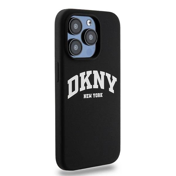 DKNY Liquid Silicone White Printed Logo MagSafe iPhone 14 Pro Case - sort