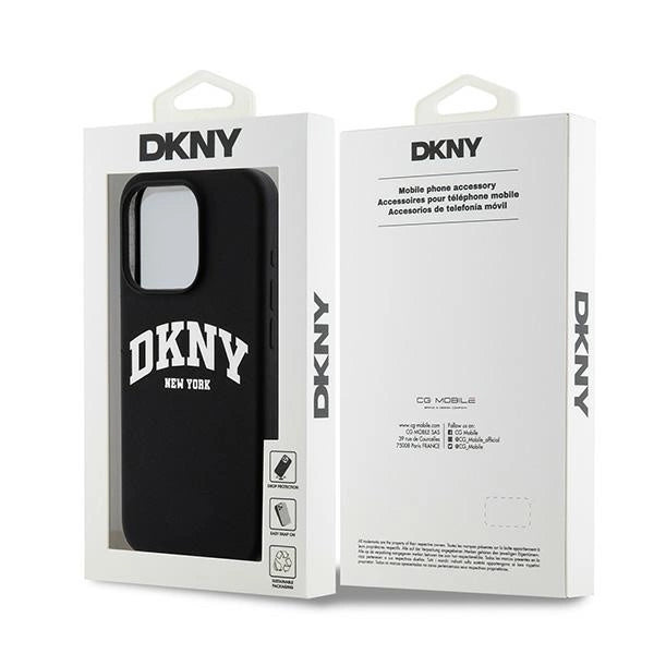 DKNY Liquid Silicone White Printed Logo MagSafe iPhone 14 Pro Case - sort