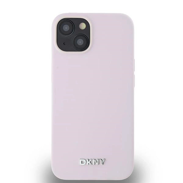 DKNY flydende silikone lille metal logo MagSafe Case til iPhone 14/15/13 - Pink
