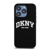 DKNY Liquid Silicone White Printed Logo MagSafe iPhone 15 Pro Case - sort