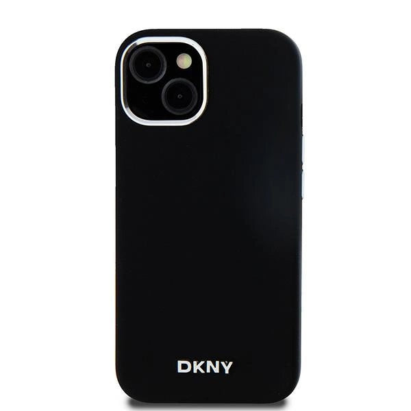 DKNY Liquid Silicone Small Metal Logo MagSafe Case til iPhone 15 Plus / 14 Plus - sort