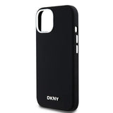 DKNY Liquid Silicone Small Metal Logo MagSafe Case til iPhone 15 Plus / 14 Plus - sort