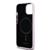 DKNY flydende silikone lille metal logo MagSafe Case til iPhone 15 Plus / 14 Plus - Pink