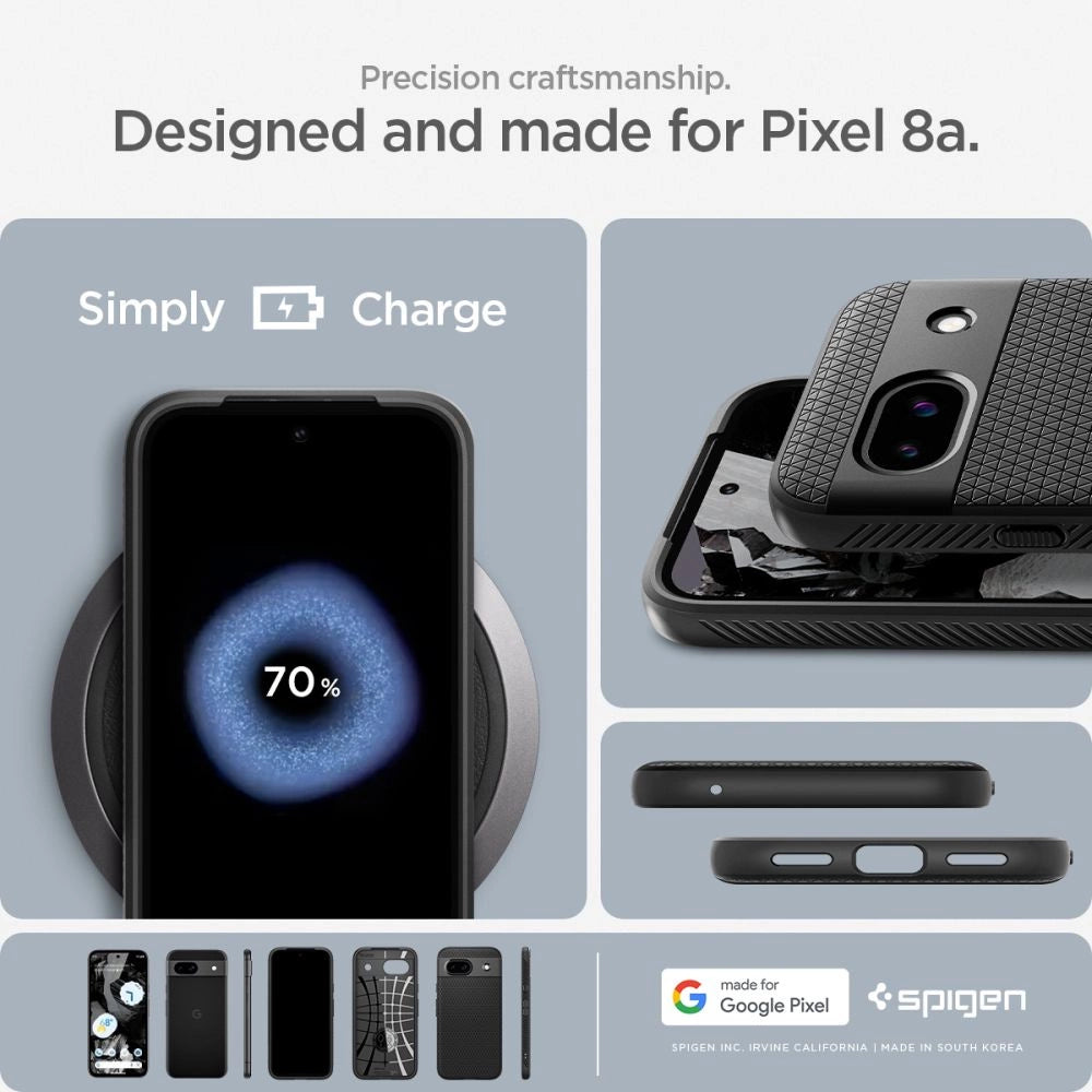 Spigen Liquid Air Case til Google Pixel 8A - Matte sort