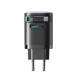 Joyroom JR-TCL02 65W USB-A USB-C GaN oplader med indbygget USB-C kabel - sort