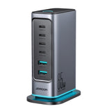 Joyroom JR-TCM02 multi-port GaN oplader 65W EU 4x USB-C 2x USB-A - mørkgrå