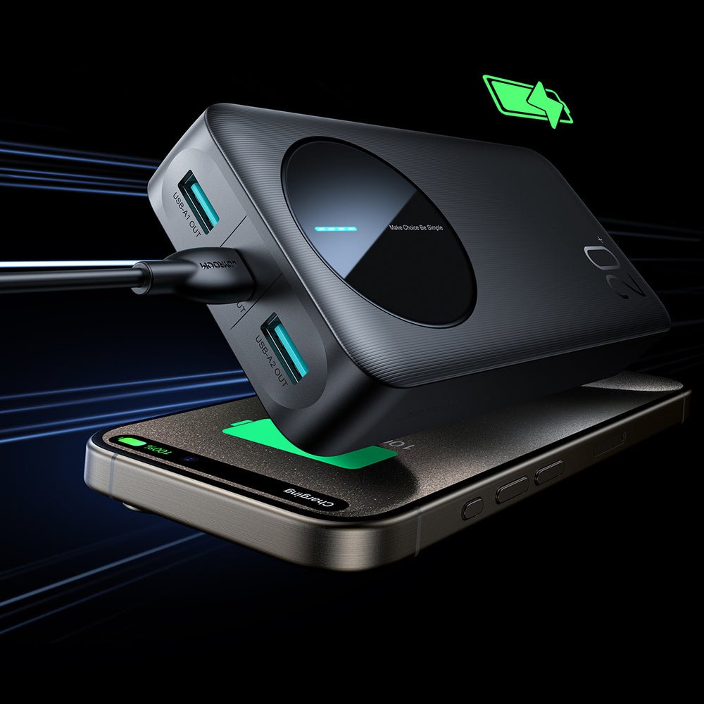 Powerbank Joyroom JR-PBF14 20000mAh 2.4A 2x USB-A 1x USB-C - sort