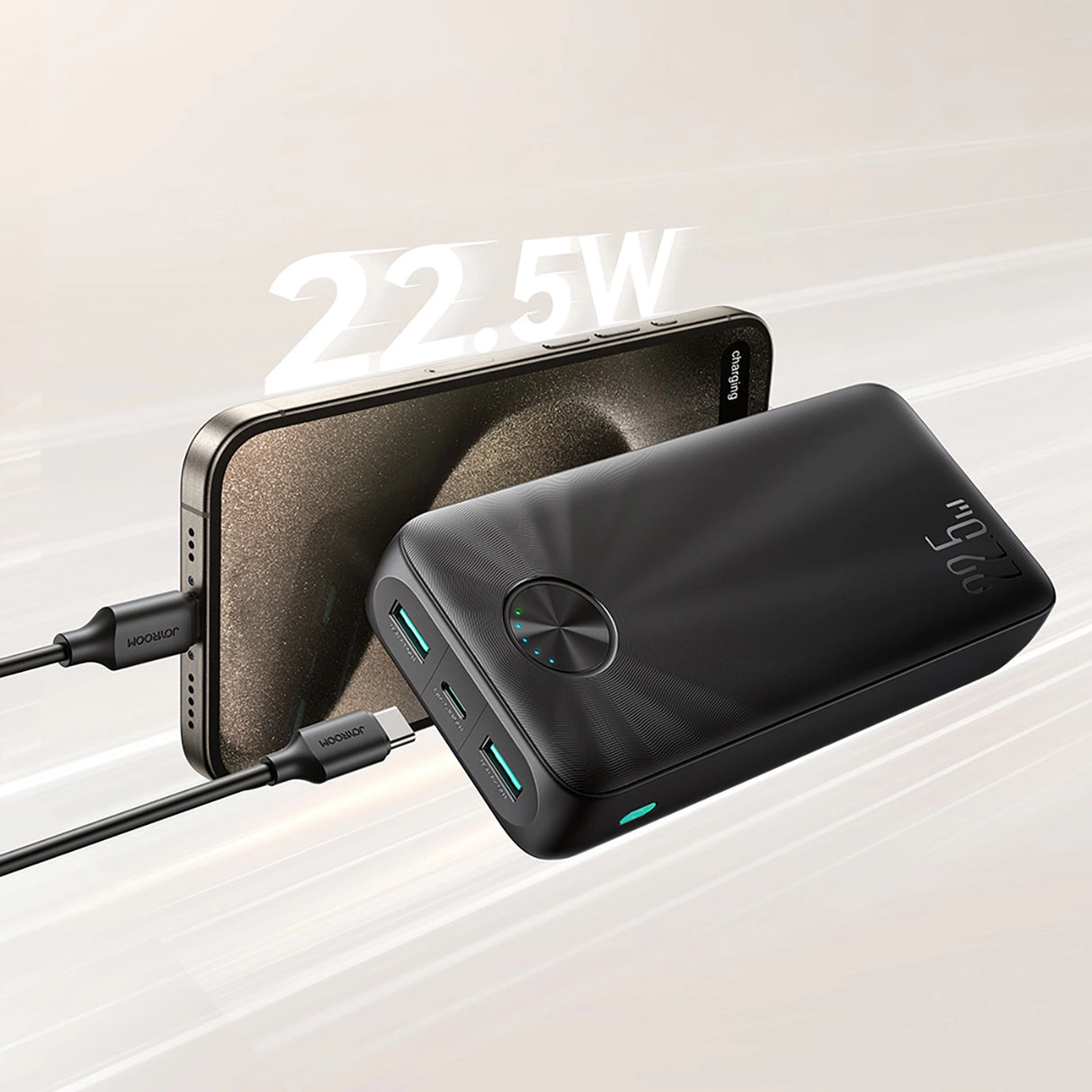 Powerbank Joyroom JR-PBF16 20000mAh USB-C USB-A 22.5W - sort