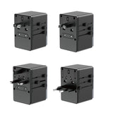 Dudao A65Pro 65W EU / US / JP / AUS / UK rejseadapter 2x USB-C 2x USB-A - sort