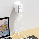 Dudao A65Pro 65W EU / US / JP / AUS / UK rejseadapter 2x USB-C 2x USB-A - hvid