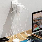 Dudao A35Pro 35W EU / UK / AUS / US / JP rejseadapter 3x USB-C 2x USB-A - hvid
