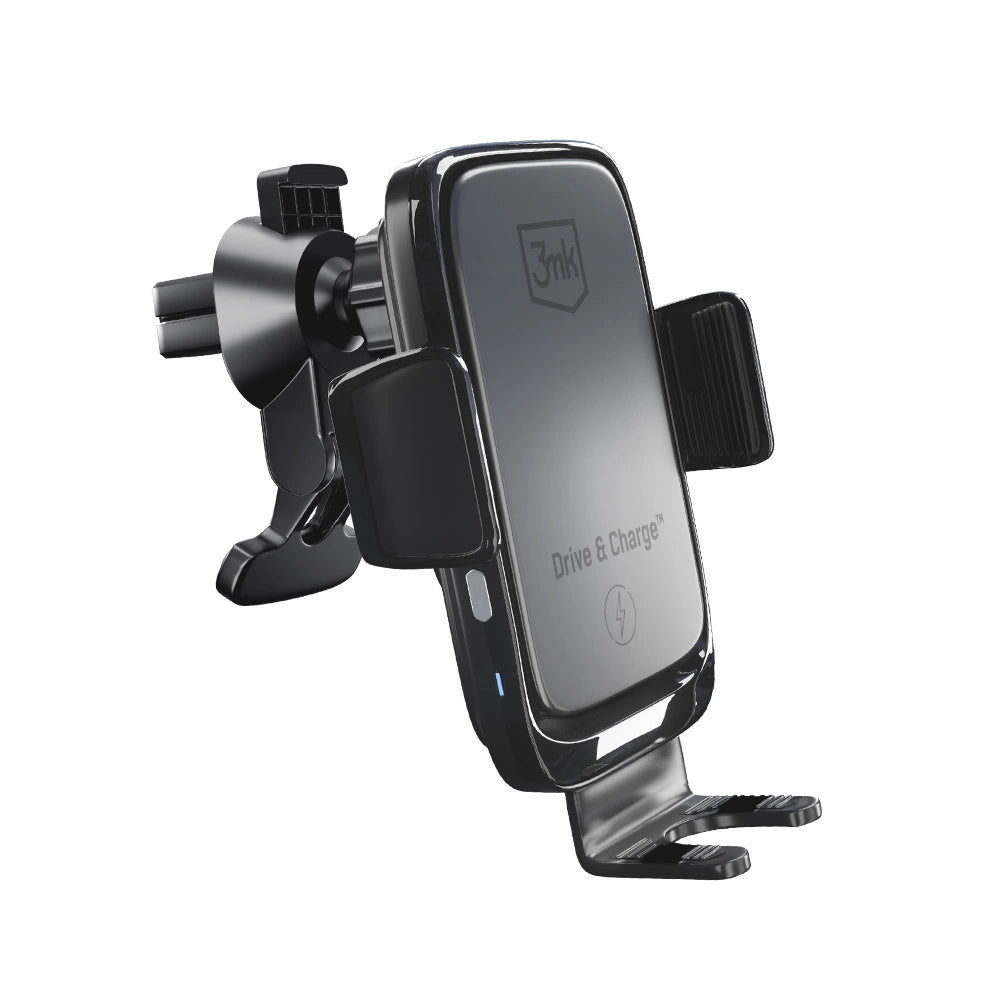 3mk Drive & Charge biltelefonholder til gitter/vindue/cockpit med induktiv oplader - sort
