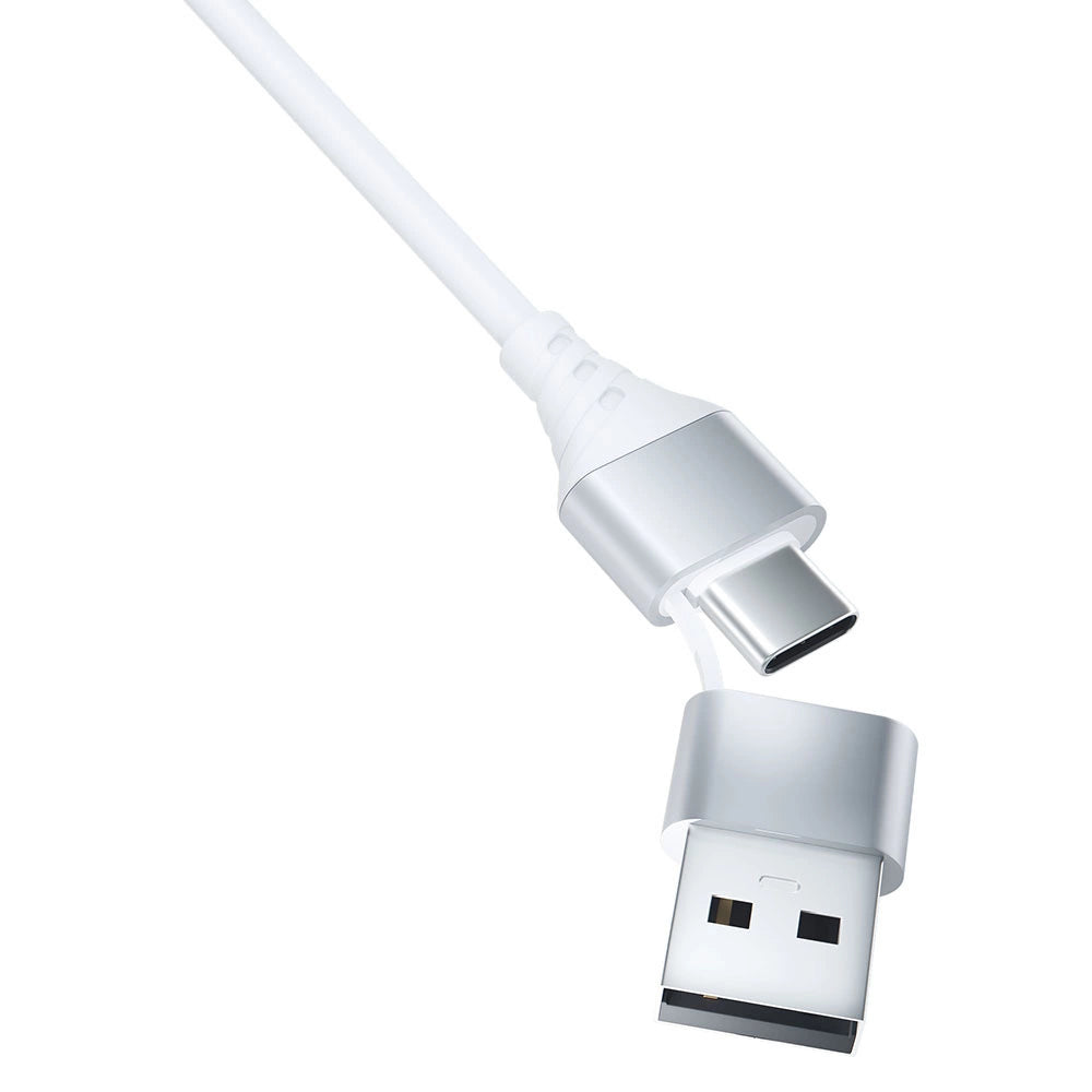 3mk Hyper Cable 3in1 USB-A - USB-C / USB-C - micro USB - Lightning 1,5m - hvid