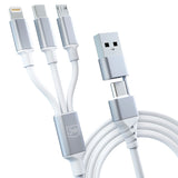 3mk Hyper Cable 3in1 USB-A - USB-C / USB-C - micro USB - Lightning 1,5m - hvid