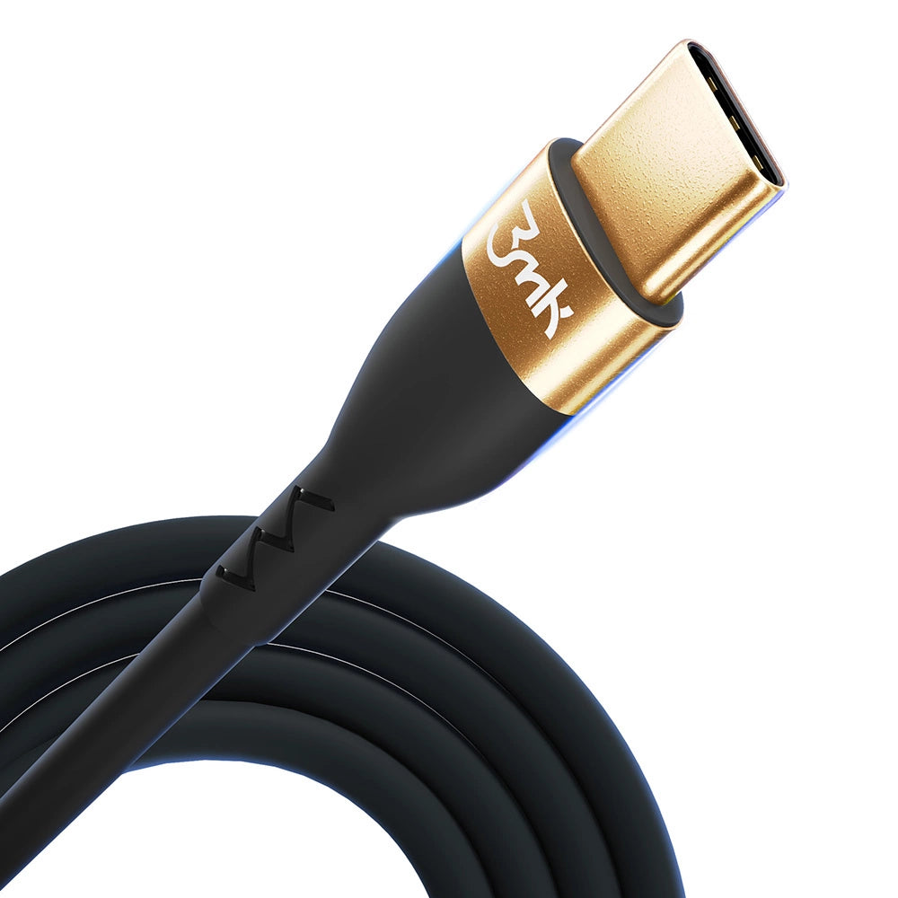 3mk Hyper Silicone Cable USB-C / USB-C 100W 2m - sort