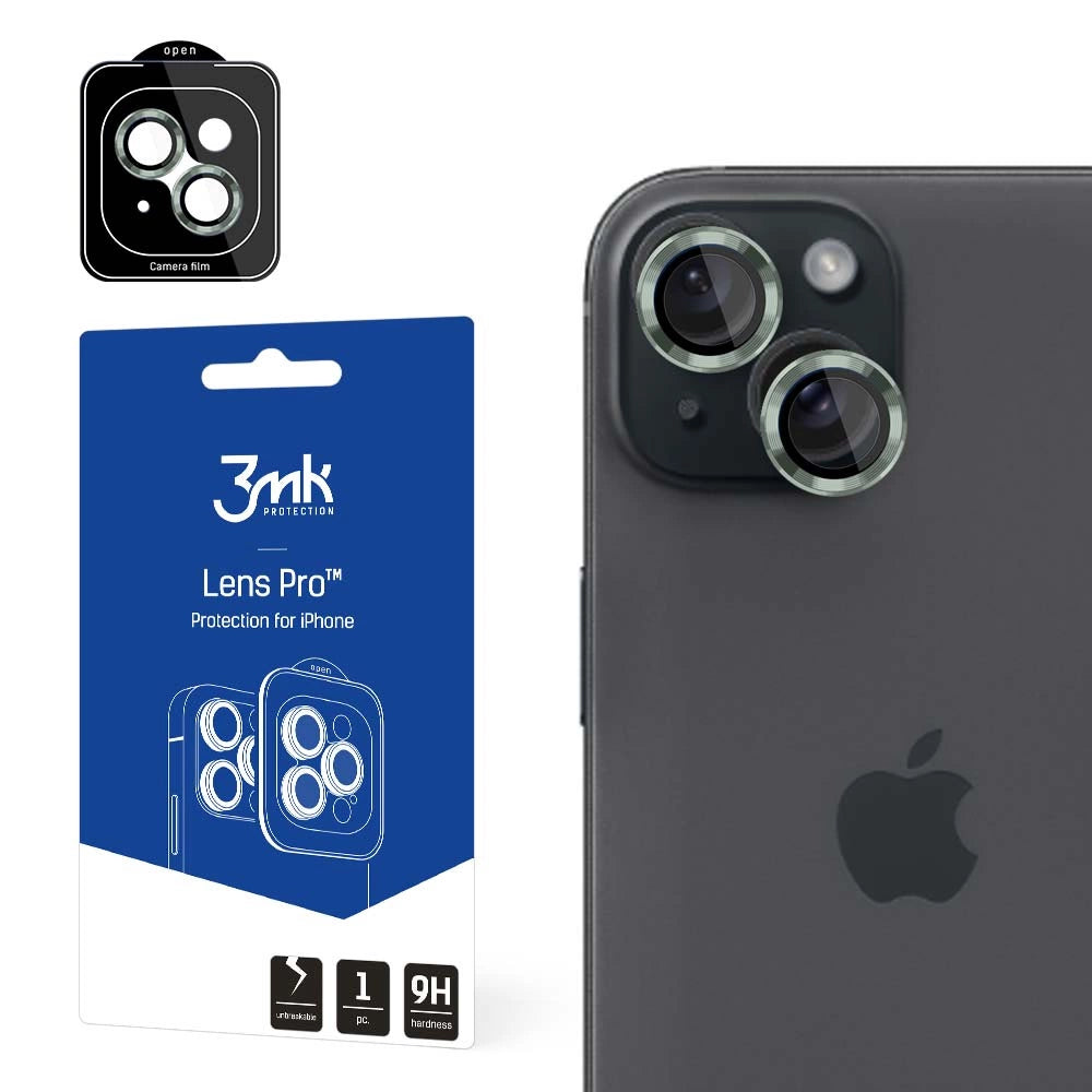 3mk Lens Protection Pro-kameraomslag til iPhone 15 Plus - grønt