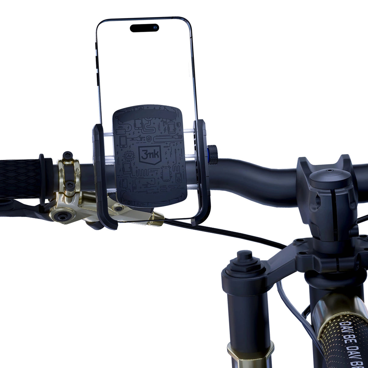 3mk stål cykelholder Hjultelefonholder - sort