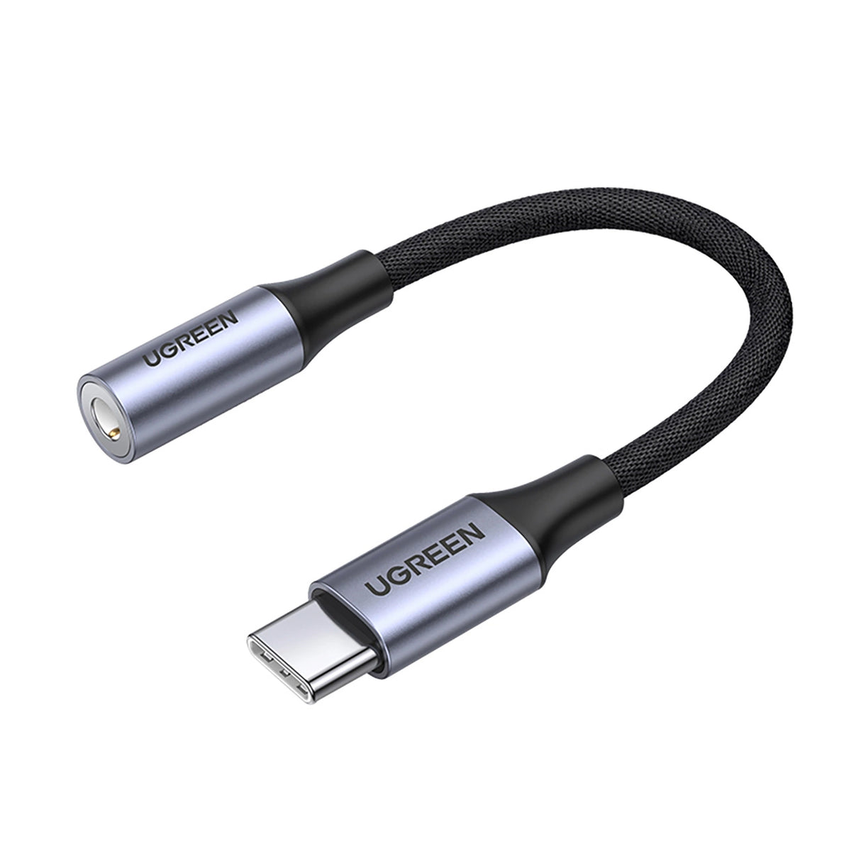 Ugreen AV161 adapter til hovedtelefoner mini jack 3,5 mm (kvindelig) / USB-C (mandlig) 10 cm - grå