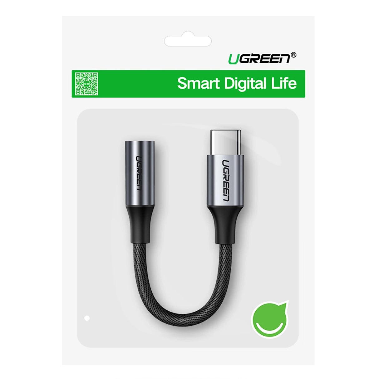 Ugreen AV161 adapter til hovedtelefoner mini jack 3,5 mm (kvindelig) / USB-C (mandlig) 10 cm - grå
