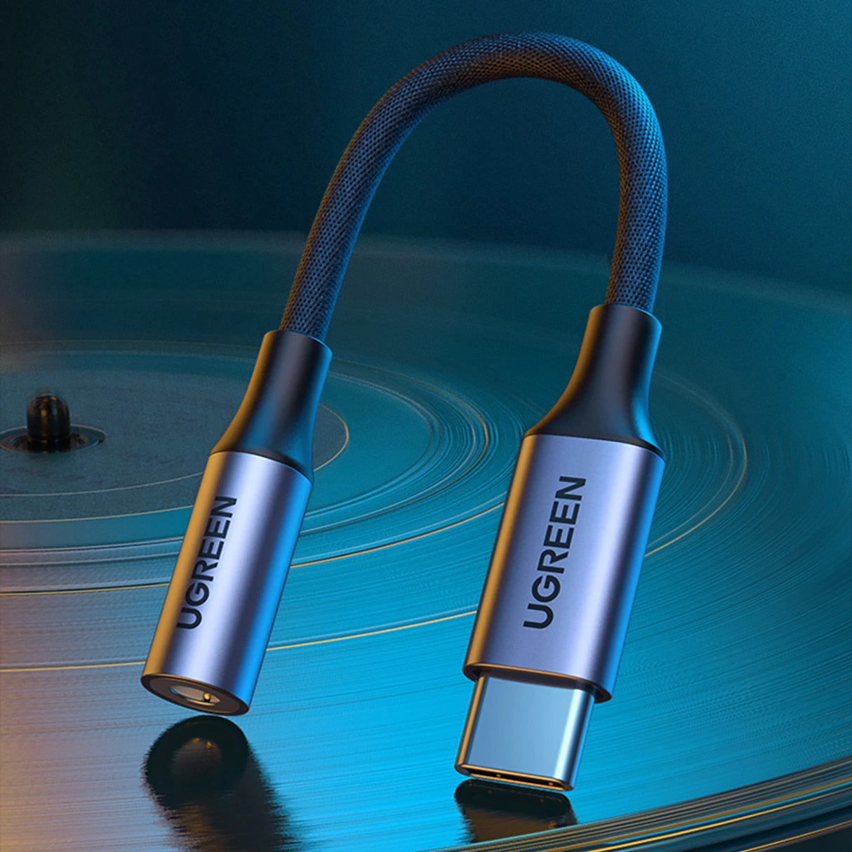 Ugreen AV161 adapter til hovedtelefoner mini jack 3,5 mm (kvindelig) / USB-C (mandlig) 10 cm - grå