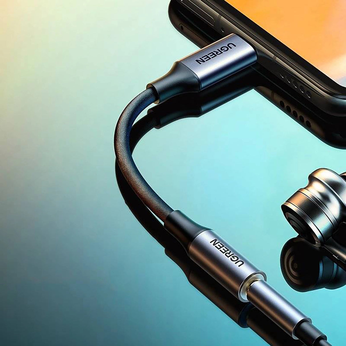 Ugreen AV161 adapter til hovedtelefoner mini jack 3,5 mm (kvindelig) / USB-C (mandlig) 10 cm - grå