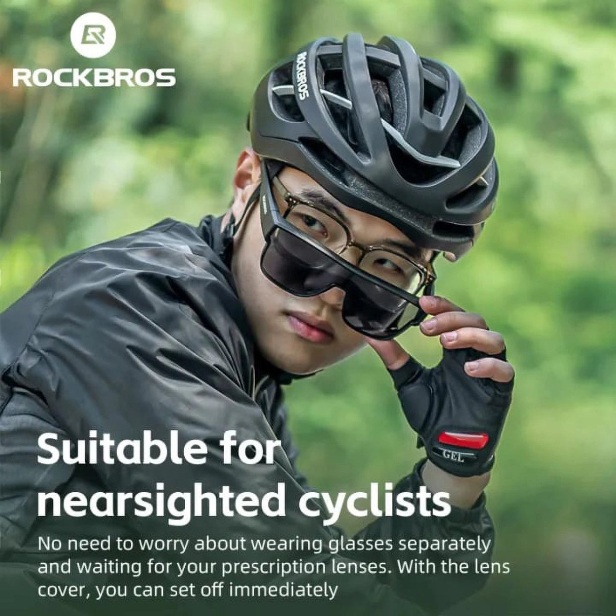 Rockbros SP304 polariserede cykelbriller - sort