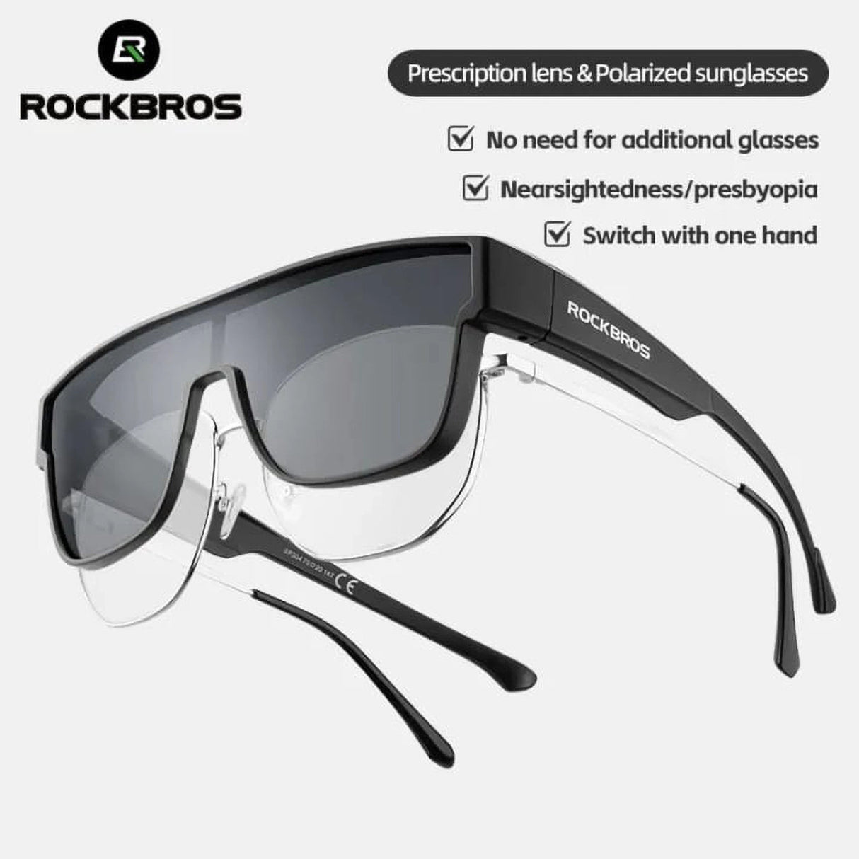 Rockbros SP304 polariserede cykelbriller - sort