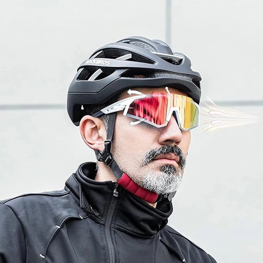 Rockbros SP297 polariserende cykelbriller - hvid