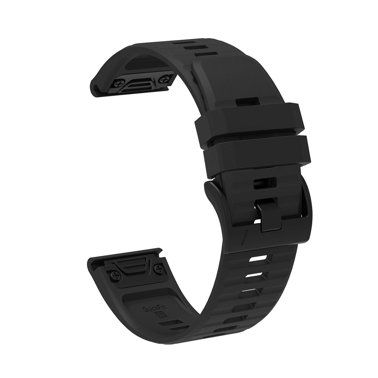 Silikonrem til Garmin Fenix 3 / 5X / 6X / 7X Pro - sort