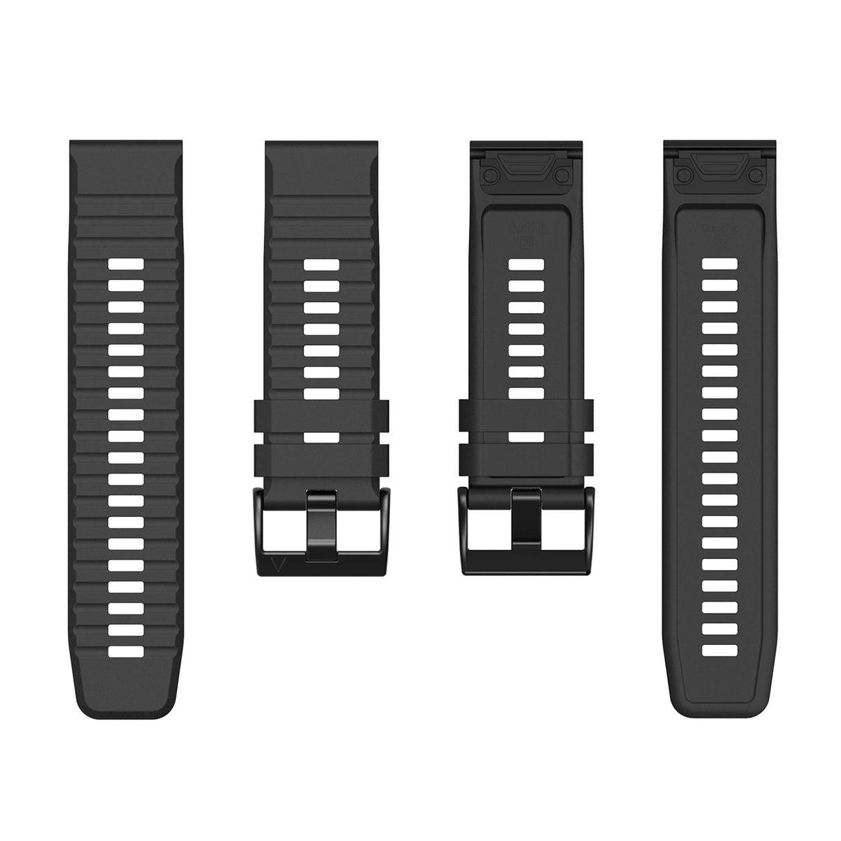 Silikonrem til Garmin Fenix 3 / 5X / 6X / 7X Pro - sort