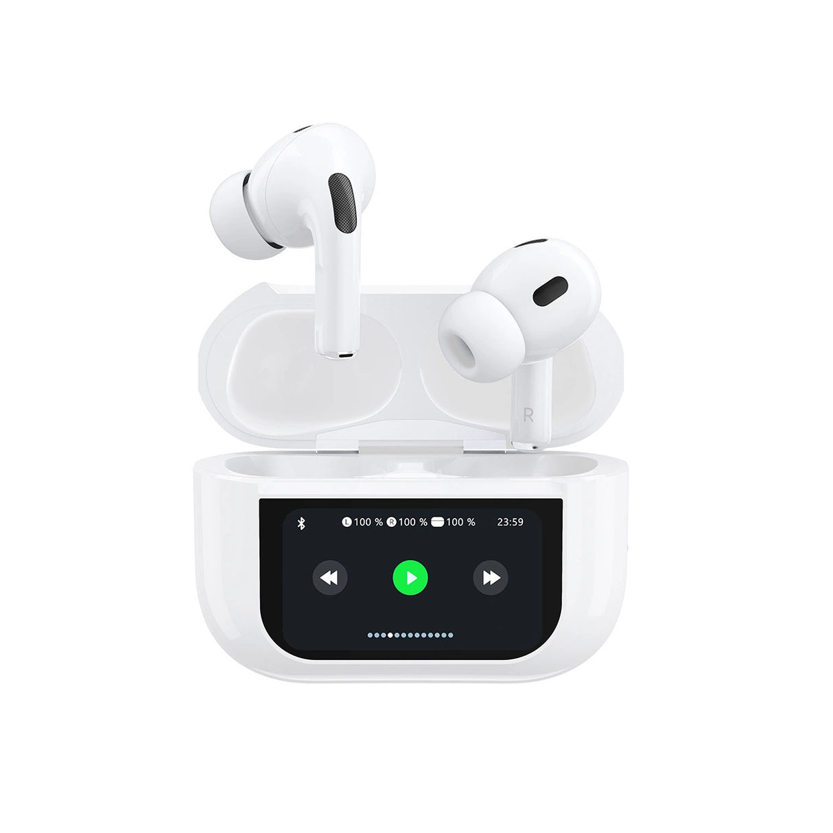 Dudao U19 in-ear TWS trådløse Bluetooth 5.3 hovedtelefoner med LED-skærm - hvid