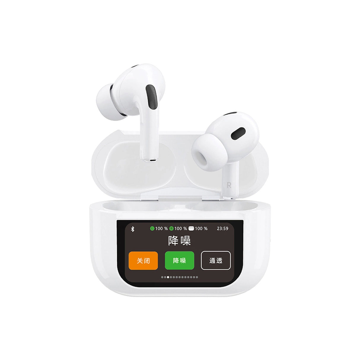Dudao U19 in-ear TWS trådløse Bluetooth 5.3 hovedtelefoner med LED-skærm - hvid