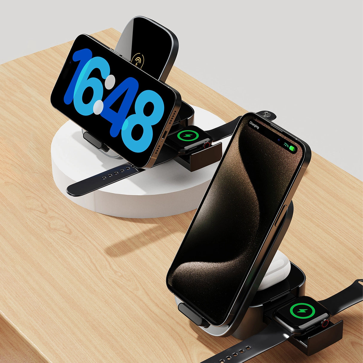 Dudao A11Pro+ 15W 3in1 induktiv oplader til telefon/smartwatch/hovedtelefoner - sort