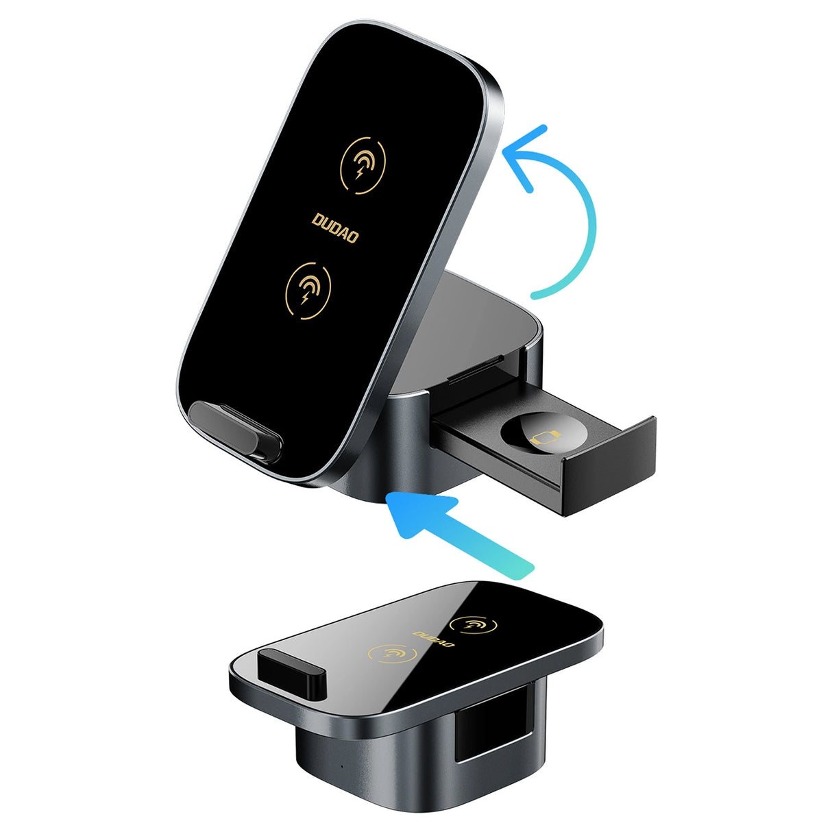 Dudao A11Pro+ 15W 3in1 induktiv oplader til telefon/smartwatch/hovedtelefoner - sort
