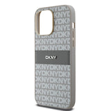 DKNY læder Mono Stripe & Metal Logo-kasse til iPhone 14 Pro - beige