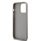 DKNY læder Mono Stripe & Metal Logo-kasse til iPhone 14 Pro - beige