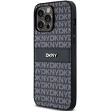 DKNY læder Mono Stripe & Metal Logo-foder for iPhone 14 Pro - sort