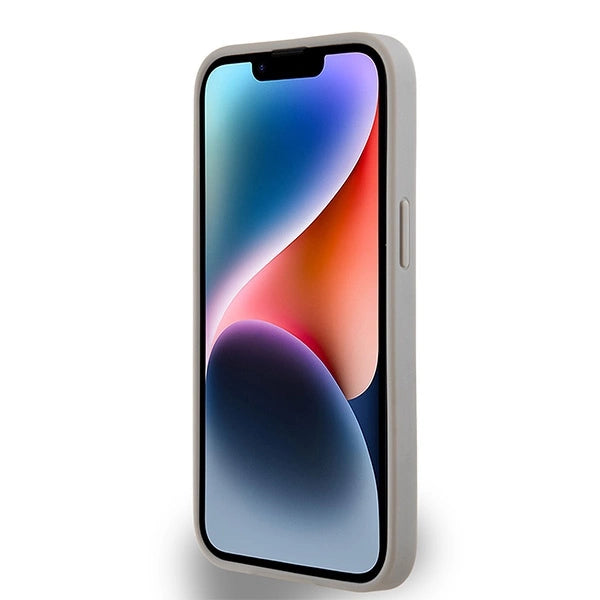 DKNY læder Mono Stripe & Metal Logo case til iPhone 15 / 14 / 13 - beige