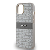 DKNY læder Mono Stripe & Metal Logo case til iPhone 15 / 14 / 13 - beige