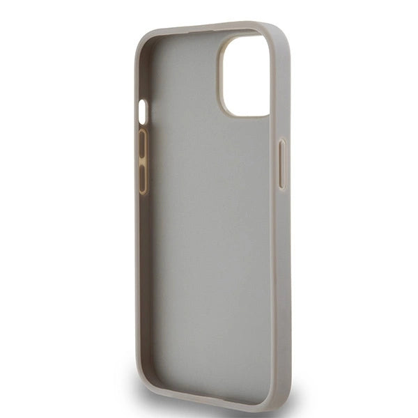 DKNY læder Mono Stripe & Metal Logo case til iPhone 15 / 14 / 13 - beige