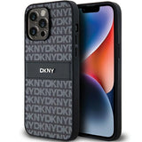 DKNY læder Mono Stripe & Metal Logo-foder for iPhone 14 Pro Max - sort