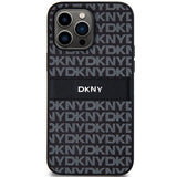 DKNY læder Mono Stripe & Metal Logo-foder for iPhone 14 Pro Max - sort