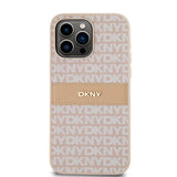 DKNY læder Mono Stripe & Metal Logo case til iPhone 14 Pro Max - pink