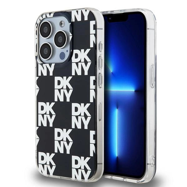 DKNY IML Rækker Mono mønster sag til iPhone 15 Pro - sort