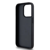 DKNY læder krydsede mono mønster & trykte striber iPhone 15 Pro Case - sort
