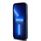 DKNY læder Mono Stripe & Metal Logo sag til iPhone 15 Pro - blå