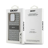 DKNY læder Mono Stripe & Metal Logo-kasse til iPhone 15 Pro - beige