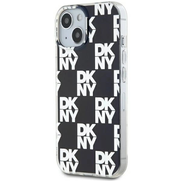 DKNY IML Rækker Mono mønster sag til iPhone 15 Plus / 14 Plus - sort